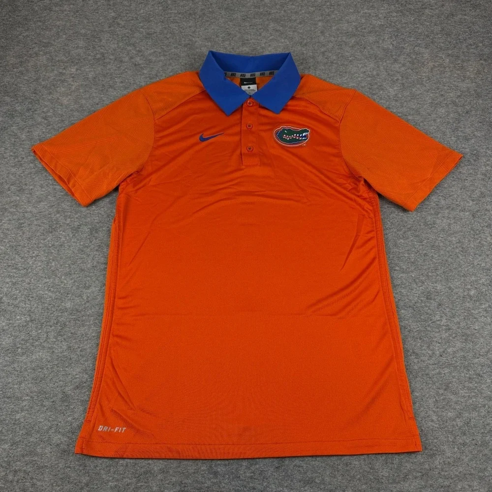 Nike Dri Fit Florida Gators Polo Shirt Polyester Orange Mens Small S
